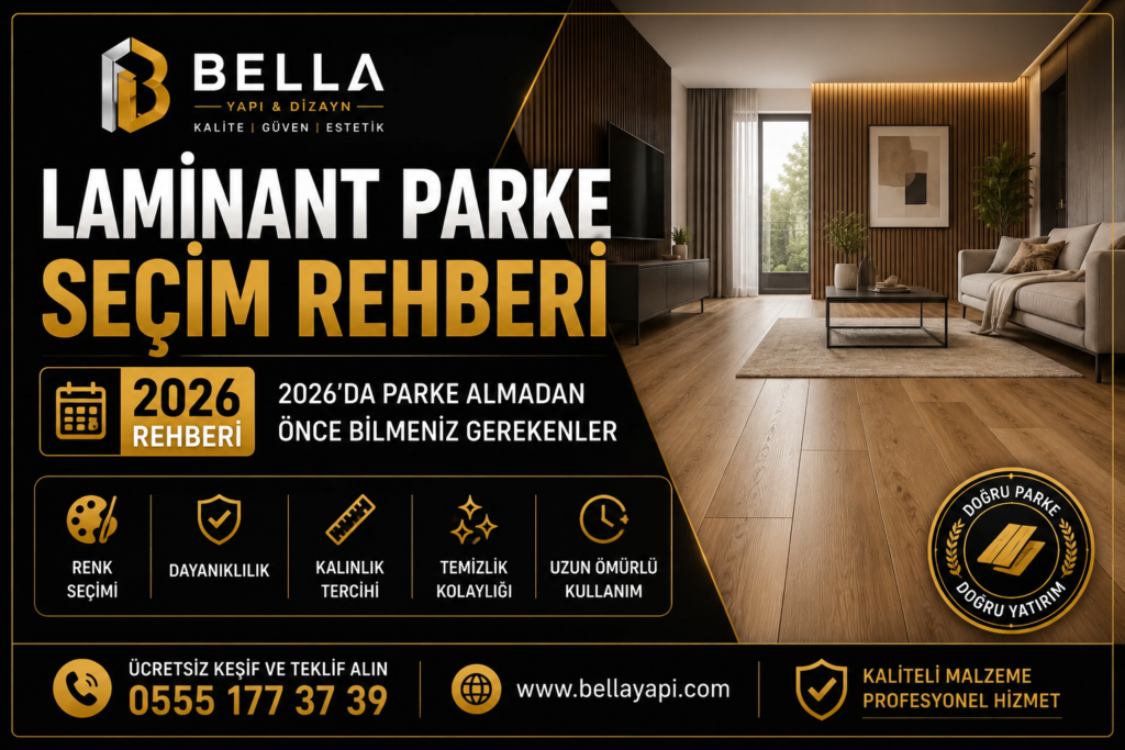 2026 laminant parke seçim rehberi, doğru parke seçimi, renk tercihleri, dayanıklılık ve montaj önerileri